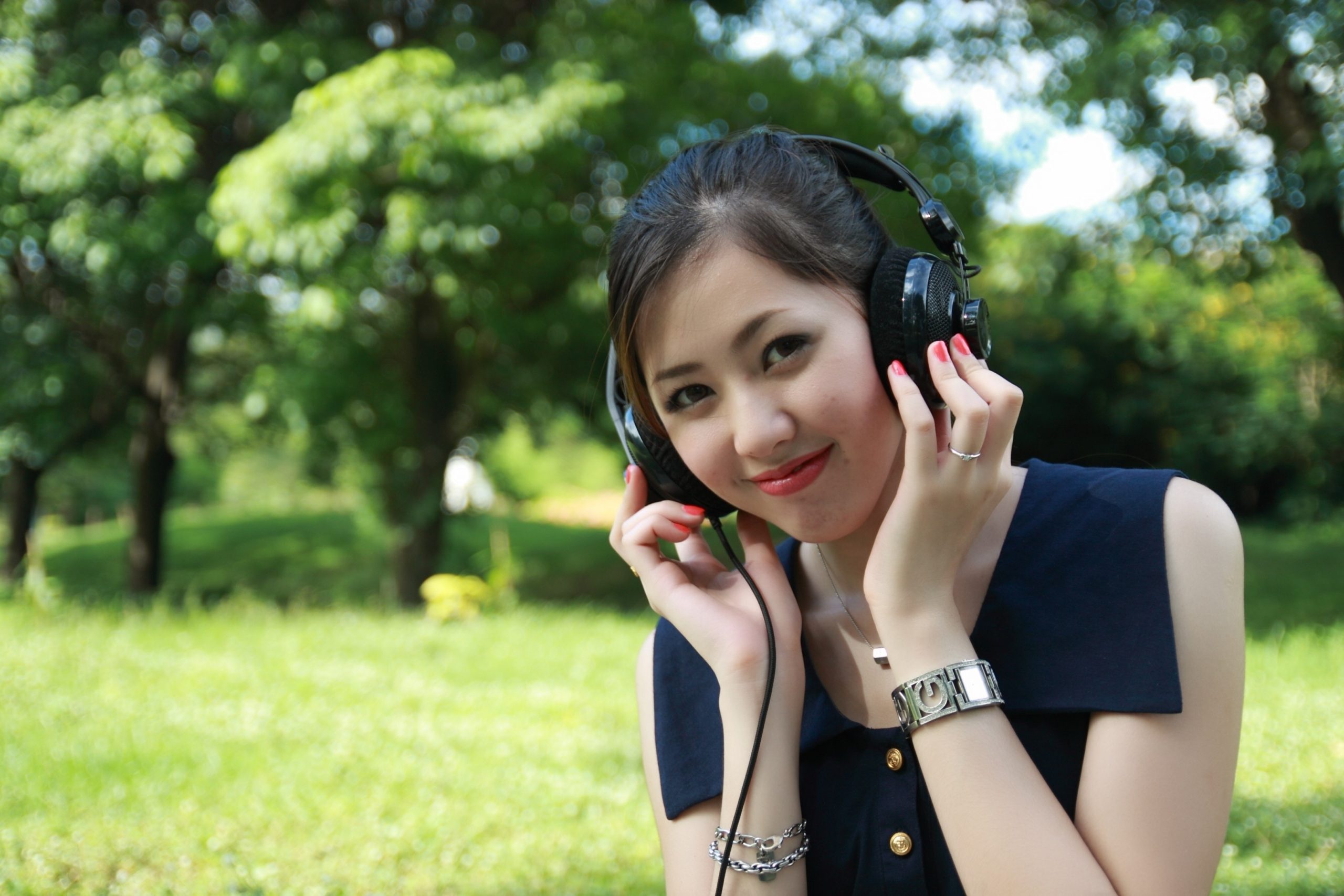 Teen listening to music